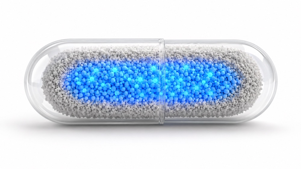 Capsule Cross Section With Active And Inactive Ingredients