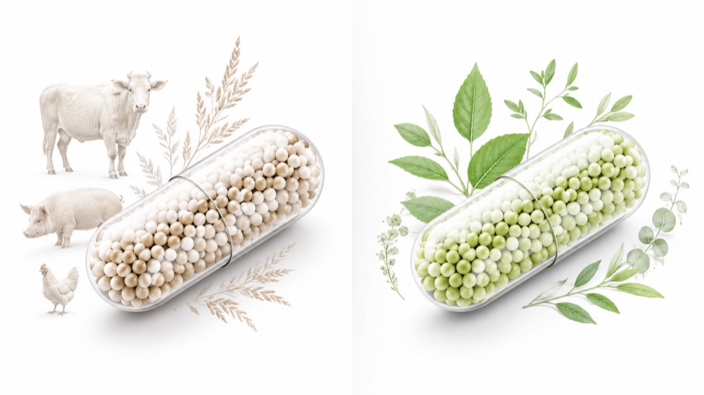 Vegan And Gelatin Capsules Comparison