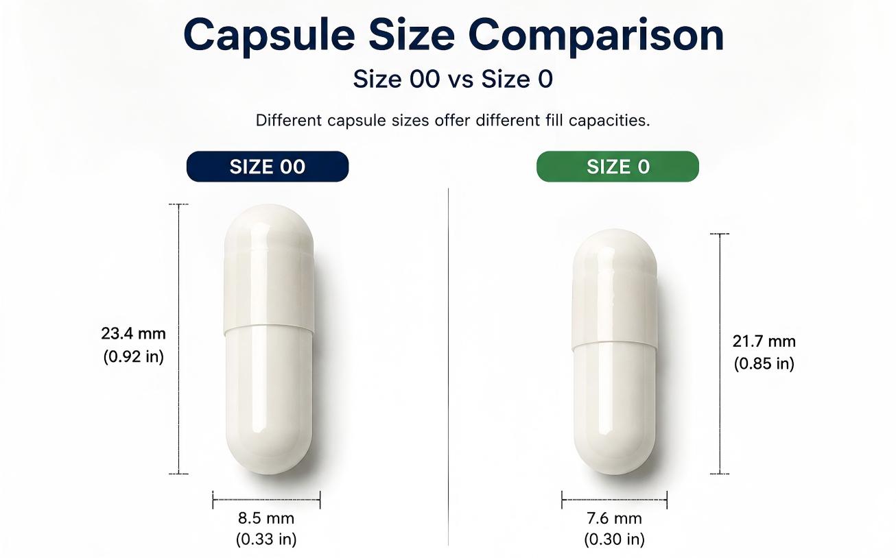 capsule size 00 vs size 0